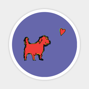 Valentines Day Cute Dog Found Red Heart Magnet